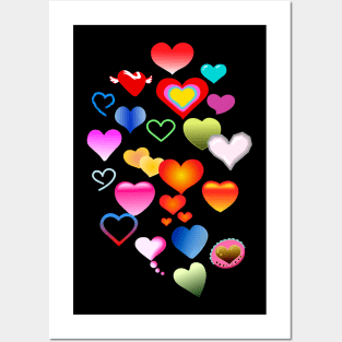 Iridescent One Hundred Hearts Logo Design T-shirt Posters and Art